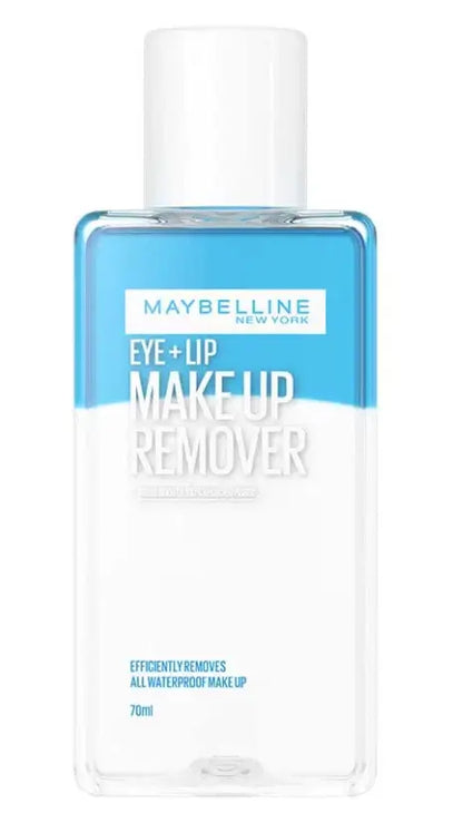 Maybelline Eye Lip Remover 70ml dual phase liquid bottle clear and blue formula