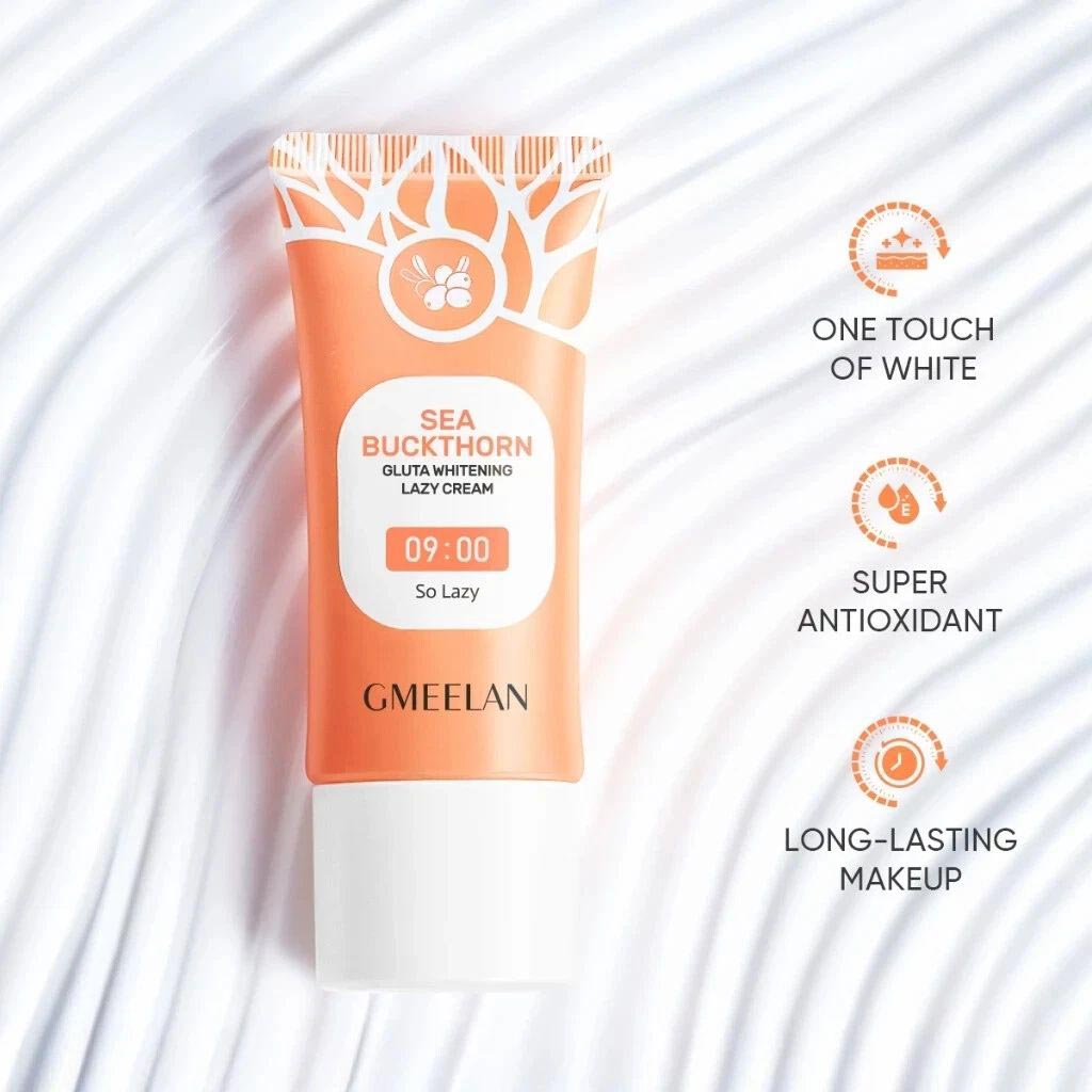 GMEELAN Gluta Lazy Cream front view with bright tone up effect graphic design