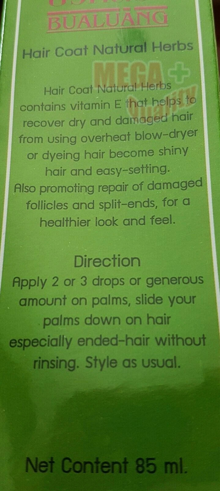 BUALUANG Hair Coat Green Formula Herbal Hair Serum Ingredient Information 85ml