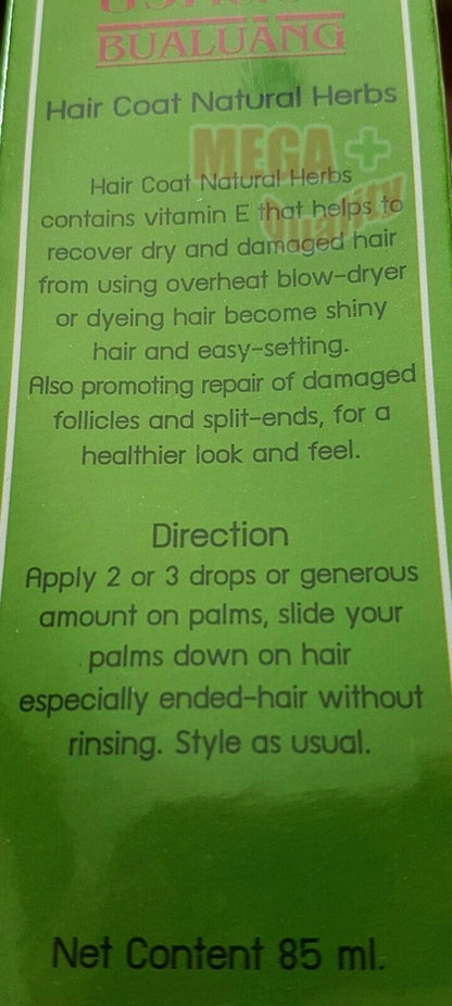 BUALUANG Hair Coat Green Formula Herbal Hair Serum Ingredient Information 85ml