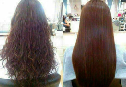  Before and after hair straightening results using Schwarzkopf Glatt hair rebonding cream