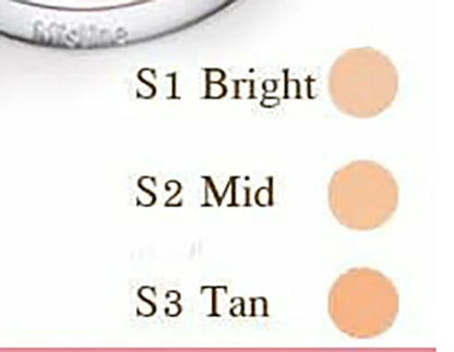 Mistine Flower BB Powder shades S1 Bright S2 Mid S3 Tan color comparison
