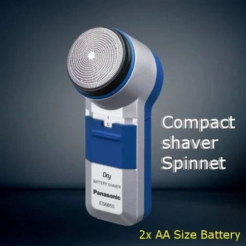 Panasonic ES6850 Shaver compact battery operated electric razor promotional display image