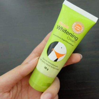 Finale Body Cream herbal 30g tube held in hand showing size