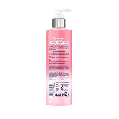 Vaseline Luminous Glow Body Wash back label ingredients view