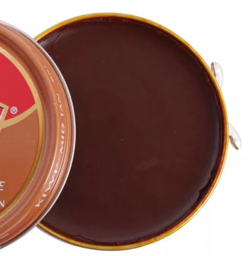 KIWI Shoe Boot Polish Wax Glossy Shines Nourishes Protects # BROWN Color 45 ml.