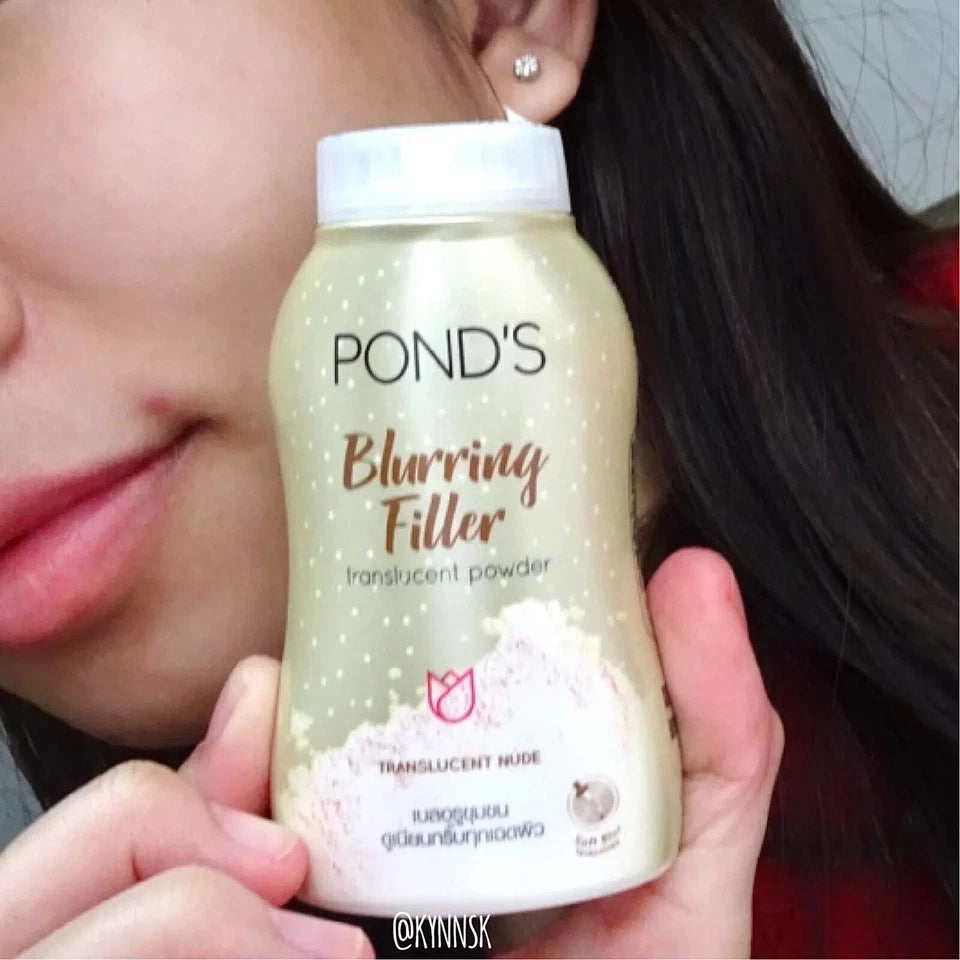 Pond's Blurring Filler Powder applied on face showing smooth finish
