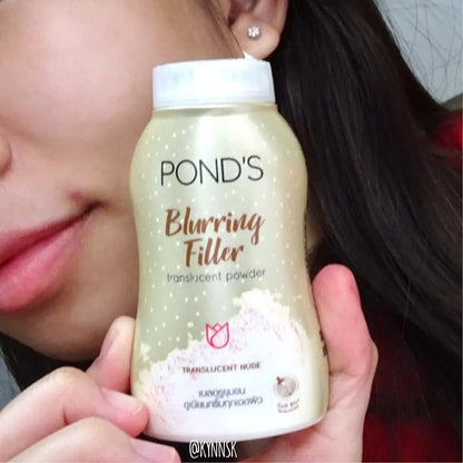 Pond's Blurring Filler Powder applied on face showing smooth finish