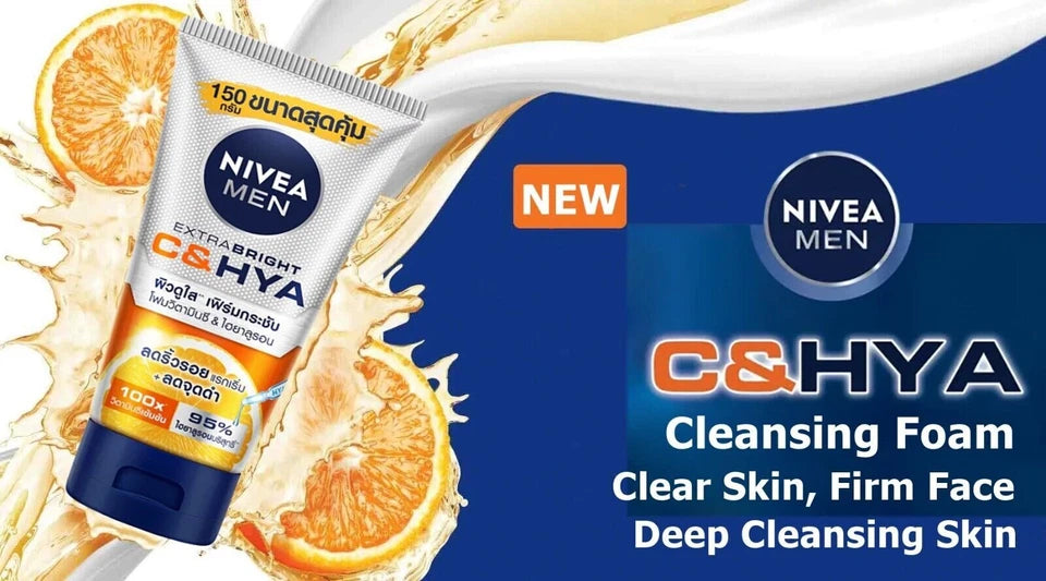 Nivea Men C HYA Foam texture and foam application concept
