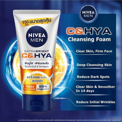 Nivea Men C HYA Foam cleansing and oil control feature graphic