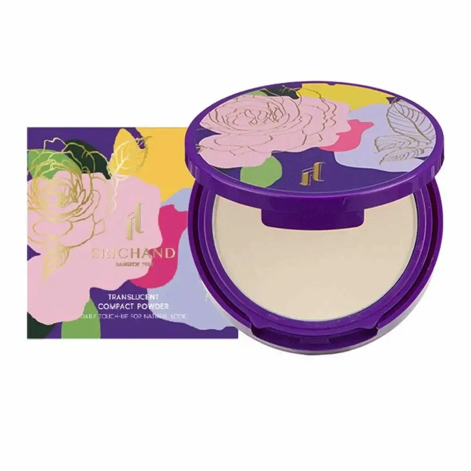 Srichand Translucent Powder puff applicator with compact case