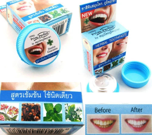 Prim Perfect Herbal Toothpaste 2 x Whitening Anti Bacteria Bad Breath and Decay Care
