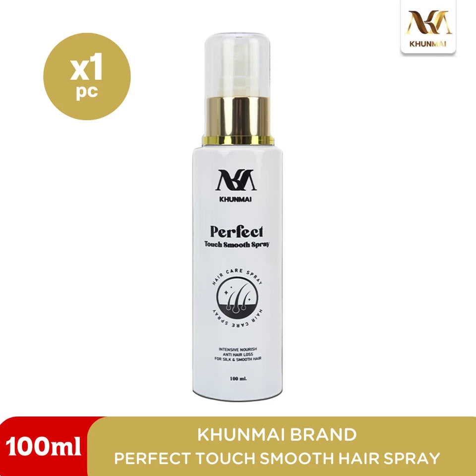 KHUNMAI Perfect Touch Spray smooth anti hair loss growth serum bottle close up