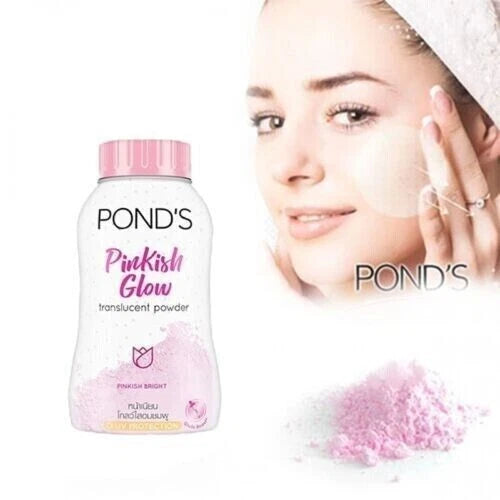 Pond's Pinkish Glow Powder Translucent Facial Powder Smooth Bright Face Look