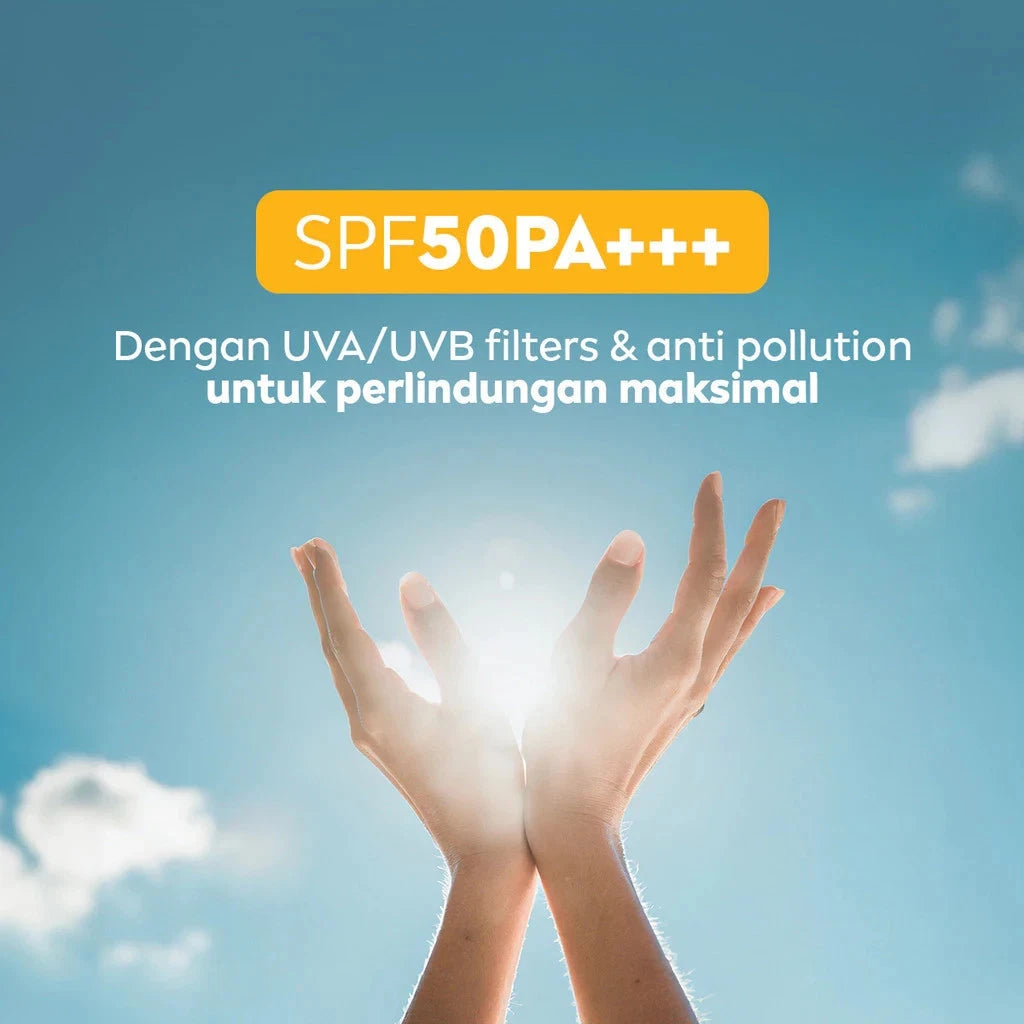 Nivea Sun Moist Serum SPF50 PA+++ UV protection concept hands and sky image