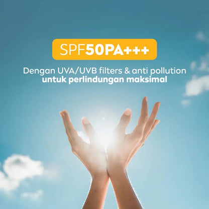 Nivea Sun Moist Serum SPF50 PA+++ UV protection concept hands and sky image