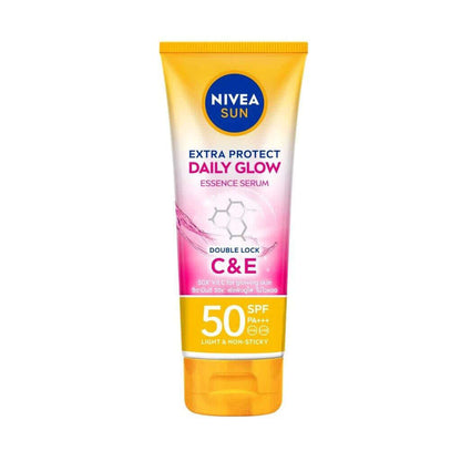 Nivea Sun Daily Glow Essence Serum SPF50 PA+++ tube front view 180ml