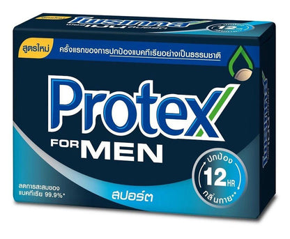 Protex For Men Sport antibacterial soap box front view product branding close up