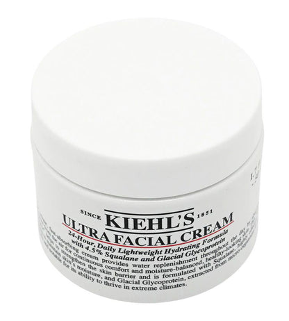 Kiehl's Ultra Facial Cream top-down view of the jar showcasing the white moisturizing formula