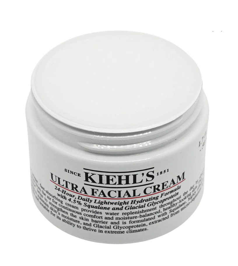 Kiehl's Ultra Facial Cream angled jar view highlighting texture and packaging design