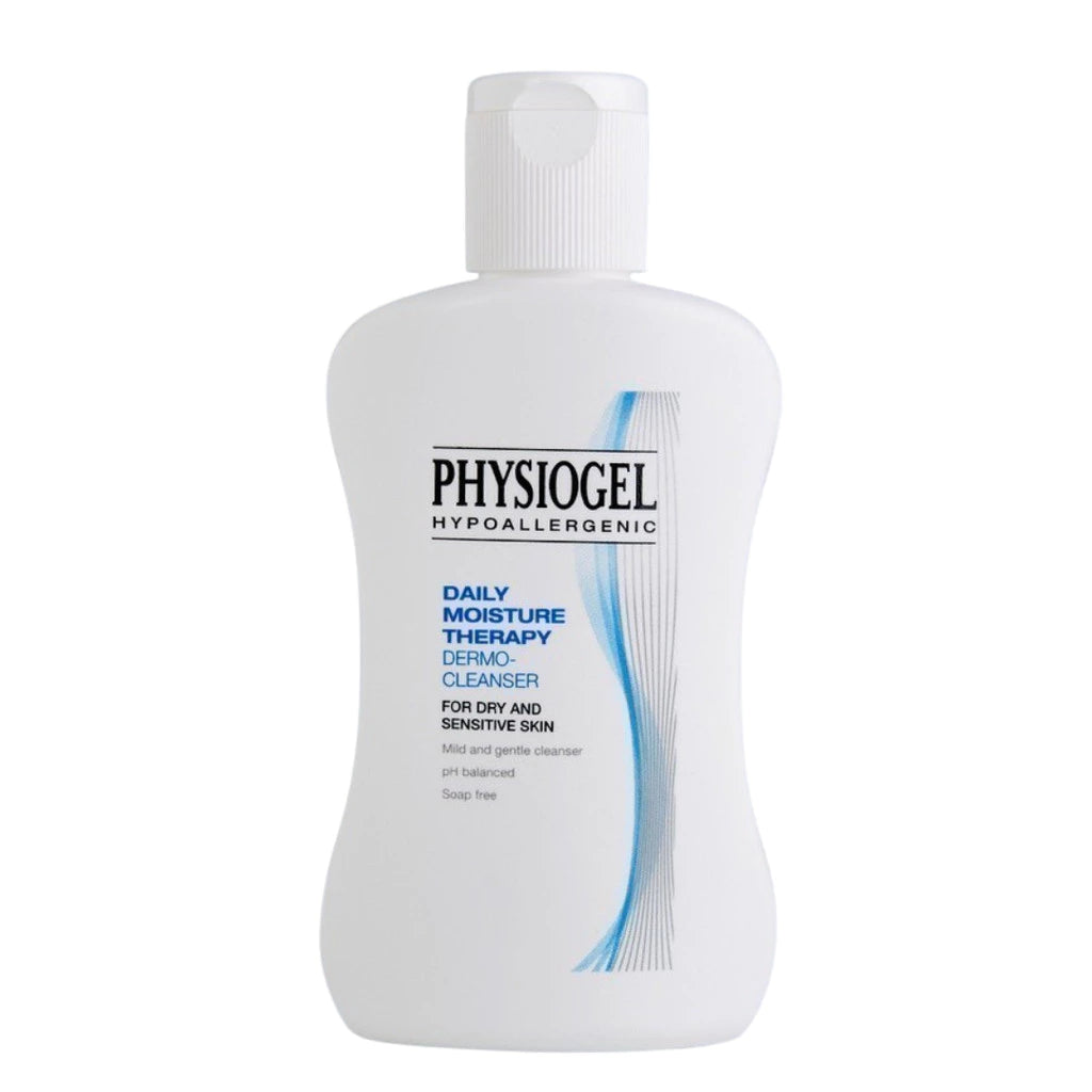 Physiogel Hypoallergenic Cleanser gentle wash bottle close-up showing label design