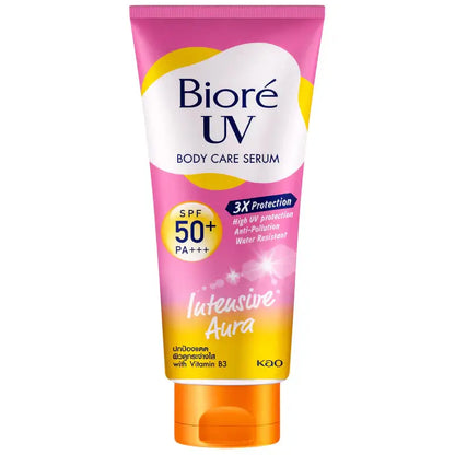 Biore UV Intensive Aura Serum 150ml SPF50 PA+++ body care sunscreen front tube view