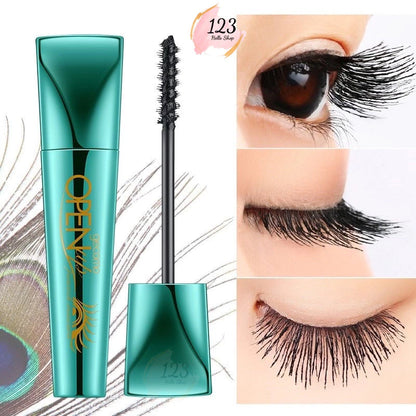Mistine Open Up Peacock Mascara before and after lash volume comparison