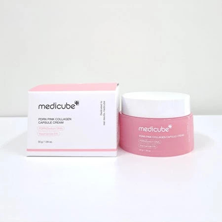 Medicube PDRN Pink Collagen Capsule Cream 55g jar with box packaging display