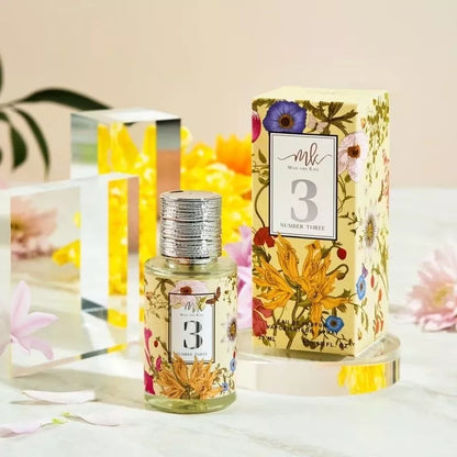 Miss and Kiss No 3 Perfume floral fragrance spray bottle with box