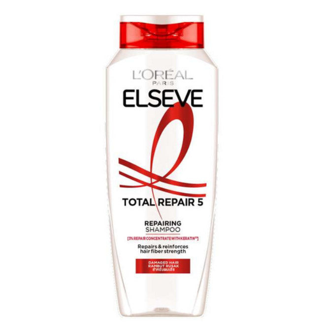 Loreal Elseve Total Repair 5 repairing shampoo keratin hair care bottle