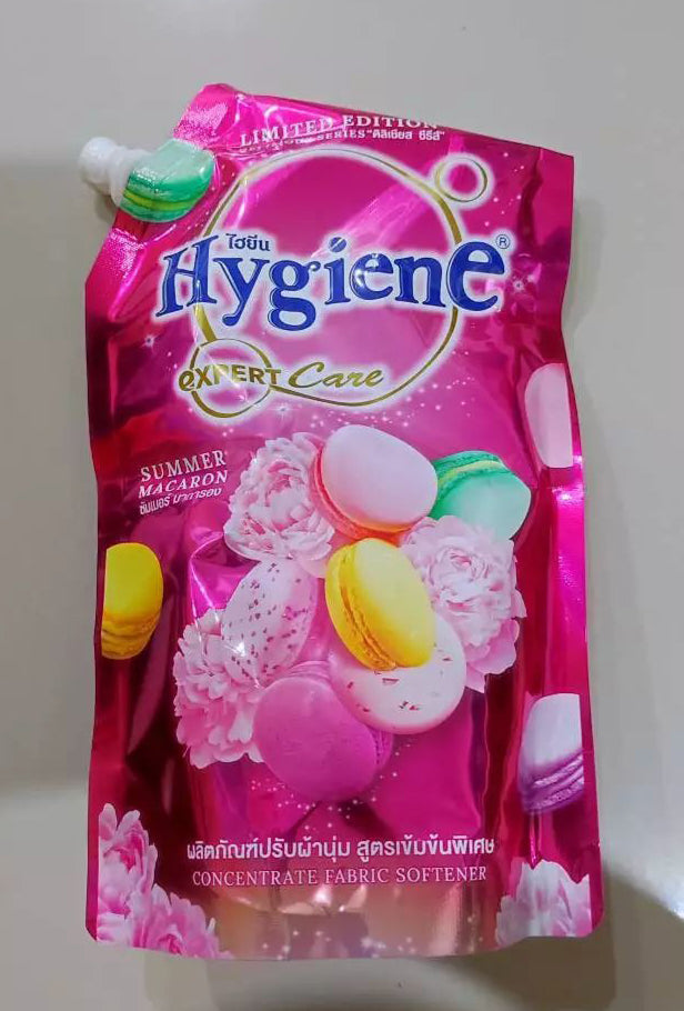 Hygiene Summer Macaron Softener refill pouch angled perspective view packaging