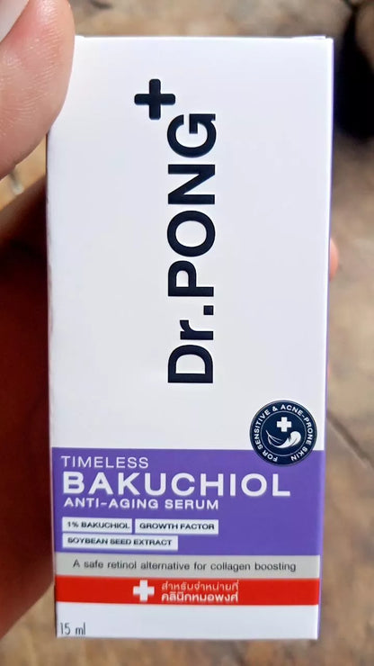 Dr.PONG Timeless Bakuchiol Serum in 15 ml bottle for anti‑aging collagen boost