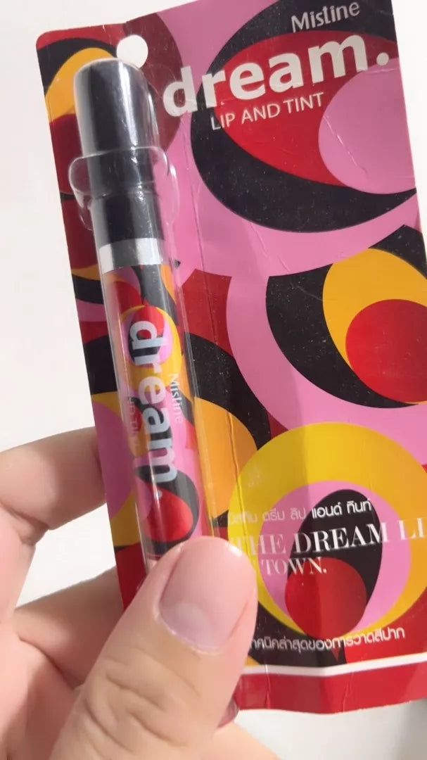 Mistine Dream Lip Tint packaging close up colorful box design
