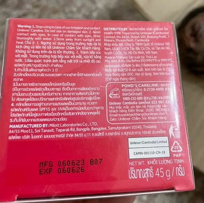 Pond 's Age Miracle Night Cream box back showing full ingredients and barcode