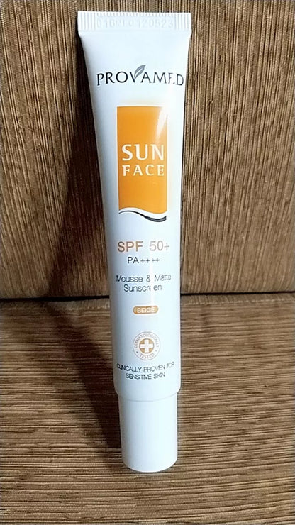 PROVAMED Sun Face Non Chemical Sunscreen SPF 50 PA+++ 30g Beige for Sensitive Skin