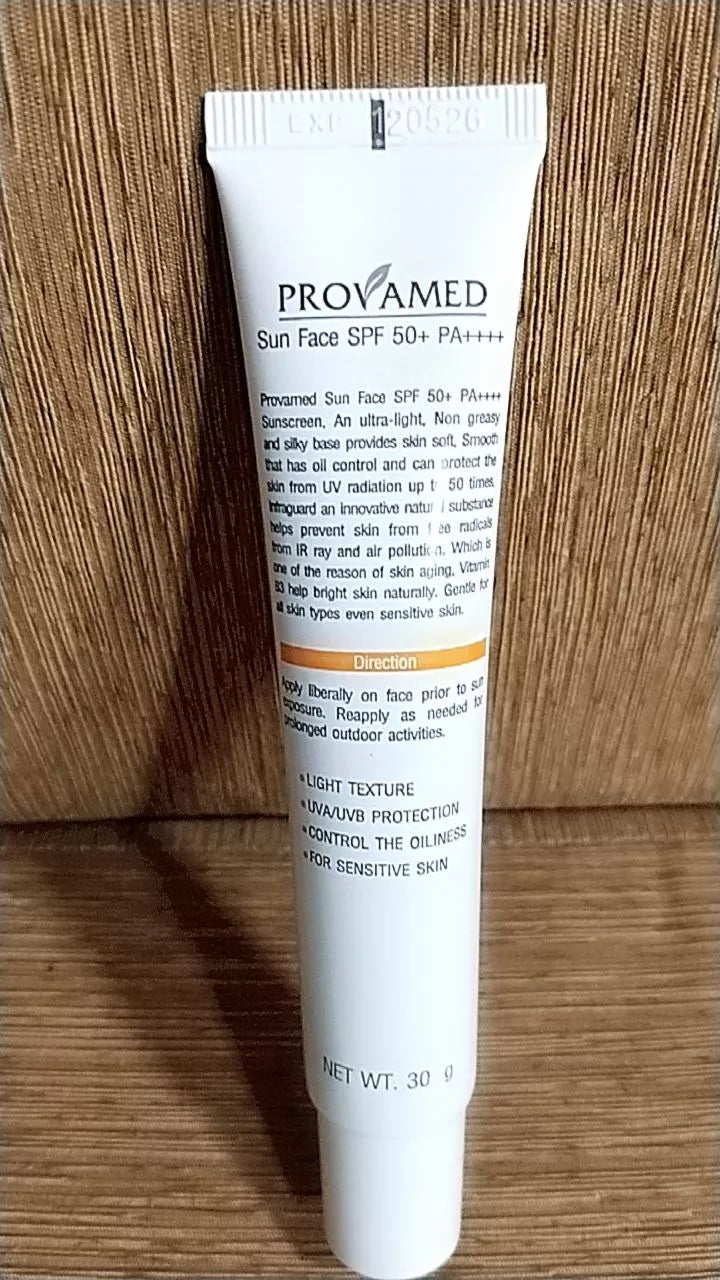 PROVAMED Sun Face Non Chemical Sunscreen SPF 50 PA+++ 30g Beige for Sensitive Skin