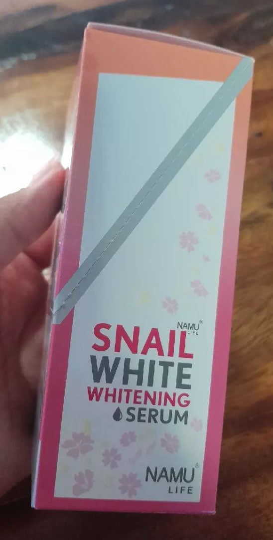 NAMU LIFE SNAIL WHITE SERUM box side view packaging
