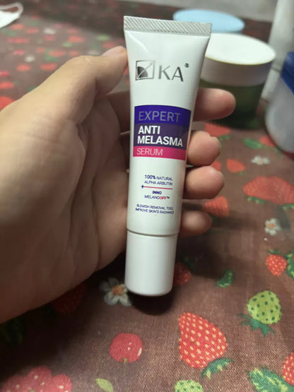 KA Expert Anti Melasma Serum tube close up product texture display