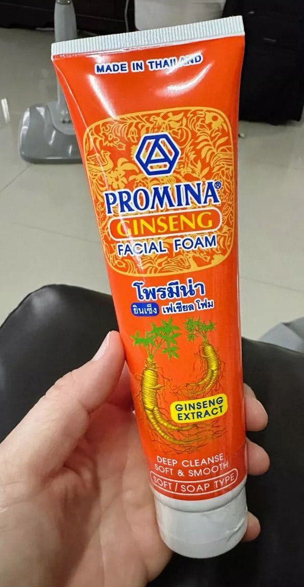 PROMINA Ginseng Facial Foam Herbal Face Wash 100g Product Tube in Hand