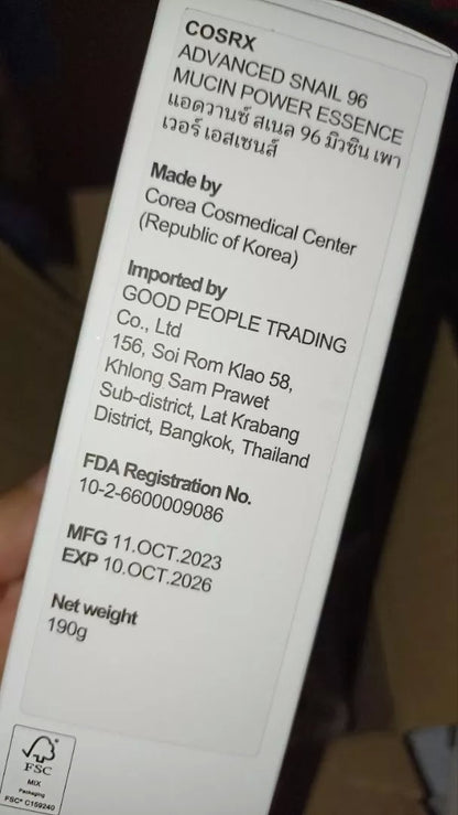 COSRX Advanced Snail 96 Mucin Power Essence 100ml Face Serum Skin Repair Hydration