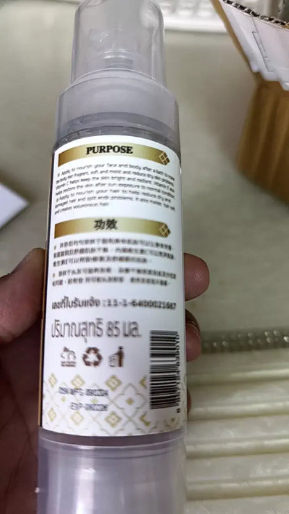 Pinnara Coconut Oil Serum bottle label close up showing product details and instructions