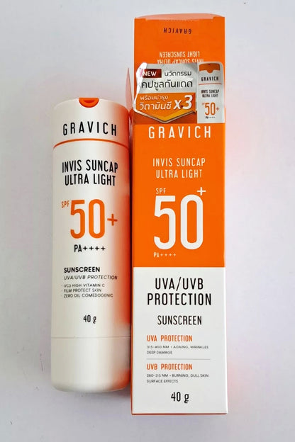 Gravich Invis Suncap Ultra Light Sunscreen SPF50 PA++++ 40g Face UV bright Care Skin