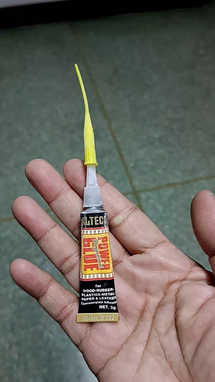 Applying Elephant Brand Power Glue ALTECO precise nozzle for strong quick bond on various materials