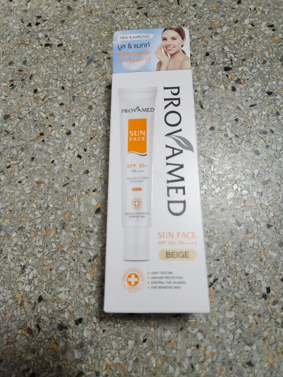 PROVAMED Sun Face Non Chemical Sunscreen SPF 50 PA+++ 30g Beige for Sensitive Skin