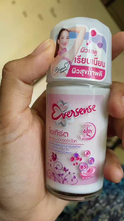Eversense Yogurt Roll On promotional lifestyle image showing product in use concept packaging