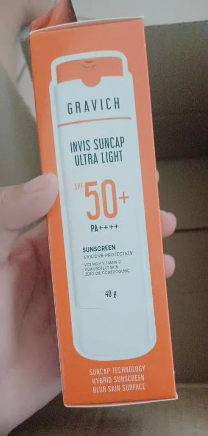 Gravich Invis Suncap Ultra Light Sunscreen SPF50 PA++++ 40g Face UV bright Care Skin