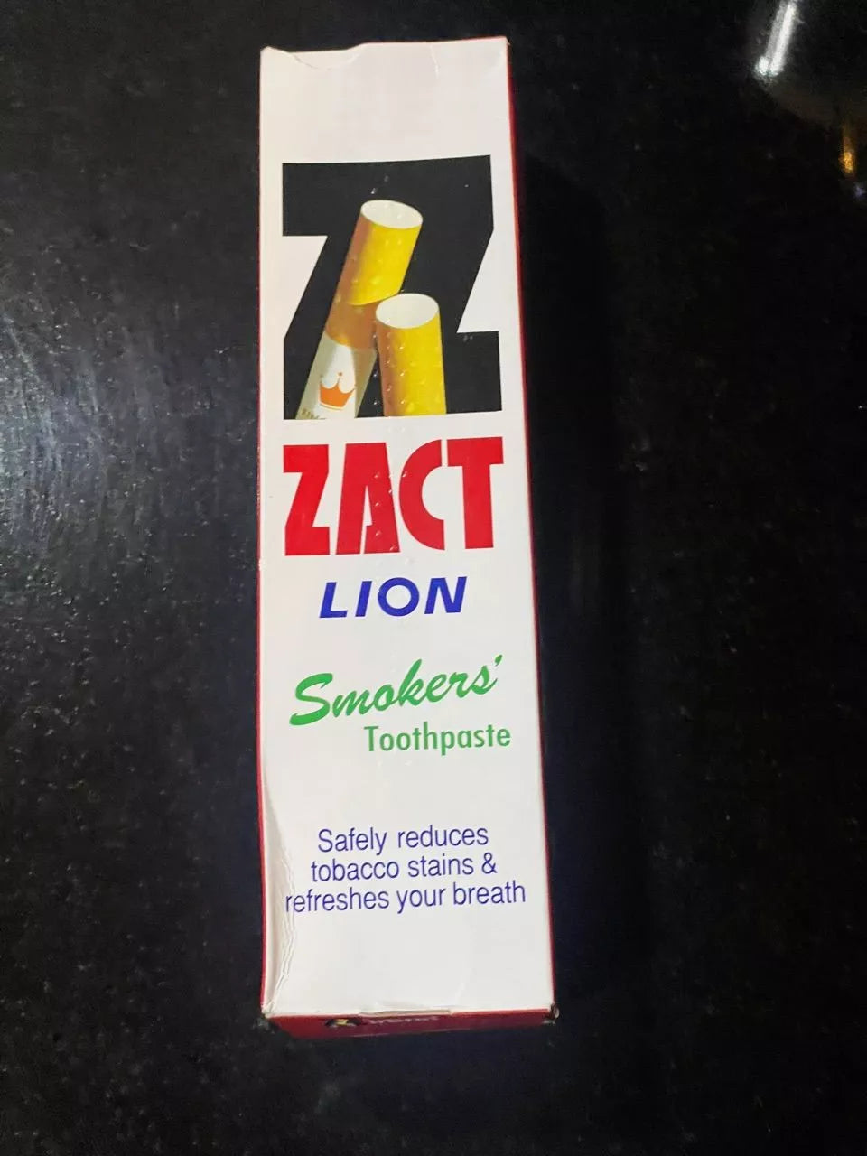 Zact Lion Smokers Toothpaste 160g full box close up