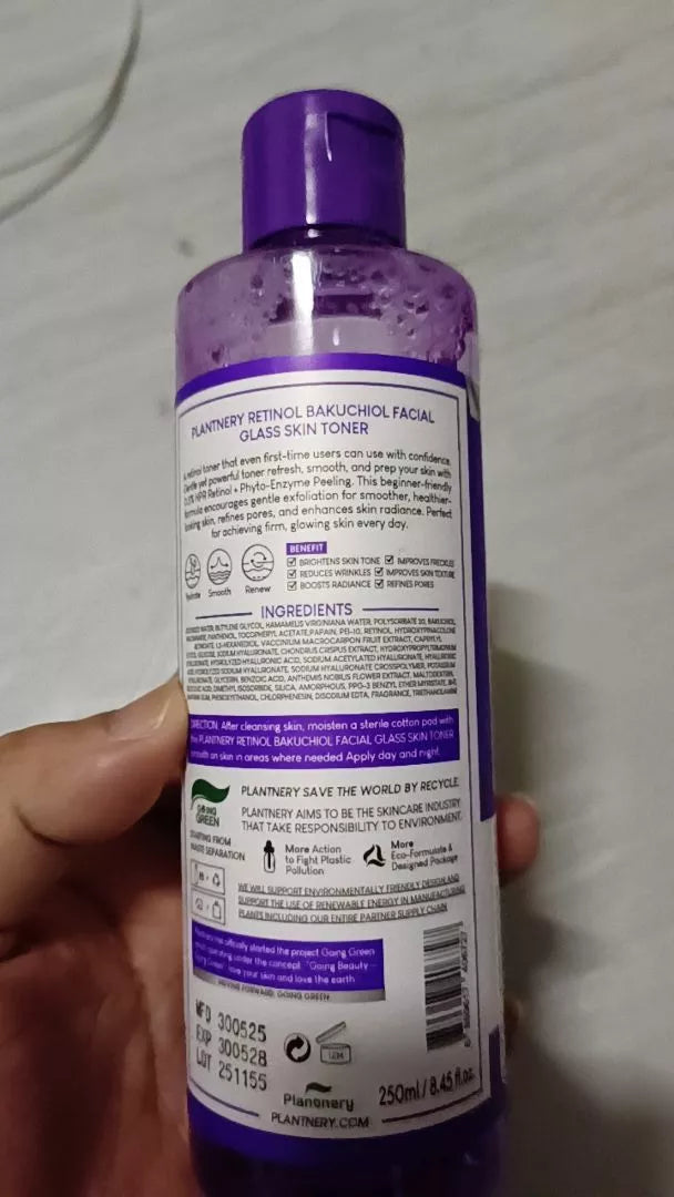250ml Plantnery Toner 0.5 Bakuchiol HPR Retinol Radiant Smooth Face Care