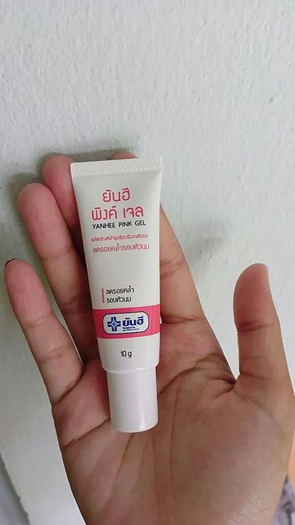Yanhee Pink Gel held in hand showing product size