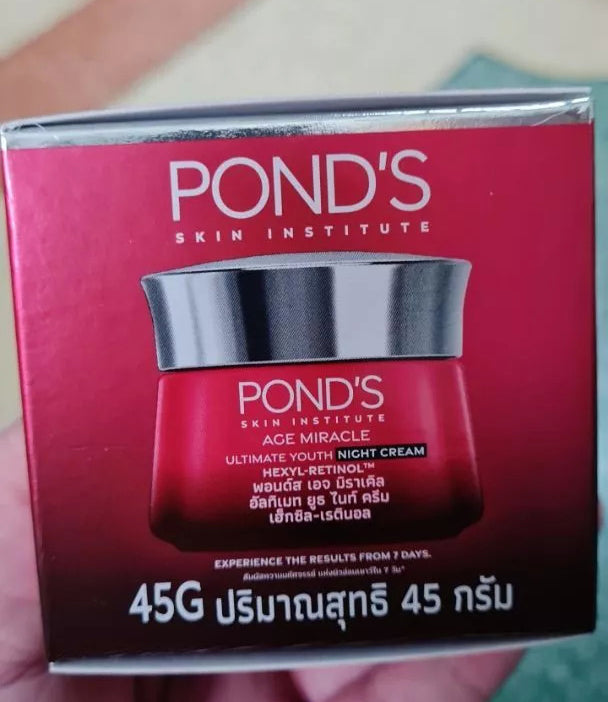 Pond 's Age Miracle Night Cream retail box Hexyl Retinol packaging front